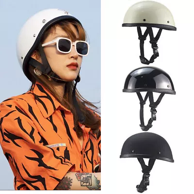 Beanie Motorcycle Half Helmet-Lightest DOT Approved Skull Cap Scooter Chopper US • $29.99