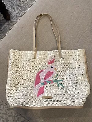 Vera Bradley Rain Forest Canopy Tropical Woven Pink Cockatoo Tote Bag NWOT! • $30