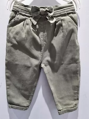 Mamas & Papas Baby Girls Jeans Trousers Khaki Age 18-24 Months • £3