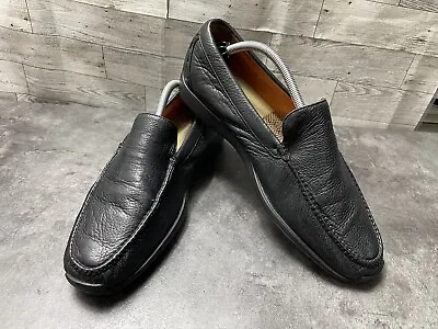 Martin Dingman  Men Shoes Black 9.5 D Leather Comfort Driving Slip On Loafers • $49.82