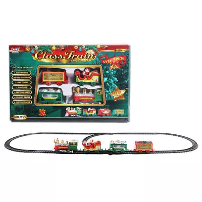 Electric Christmas Toy Train With Sound & Light Railway Track Set Kids Xmas Gift • £9.79