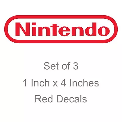 Set Of 3 Nintendo NES Sticker Decal Logo Super SNES 1 X 4  RED - Free Shipping • $5.49