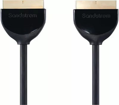 SANDSTROM AV Black Series Scart To Scart Cable TV DVD 3M Gold Plated S3SCA114X • £14.99