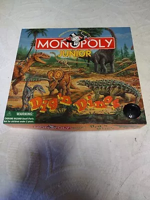 Monopoly Junior Dig'n Dinos Game By Parker Brothers 1998 Complete Dinosaurs  • $25