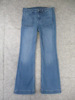 H And M  &Denim Jeans Womens 28 Blue Denim Flare Mid Rise Retro Outdoors 29x31 • $12.70