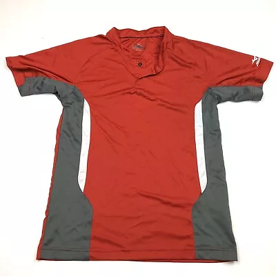 Mizuno Drylight Baseball Shirt YXL Youth Red & Grey 2 Button Sports Short Sleeve • $6.34