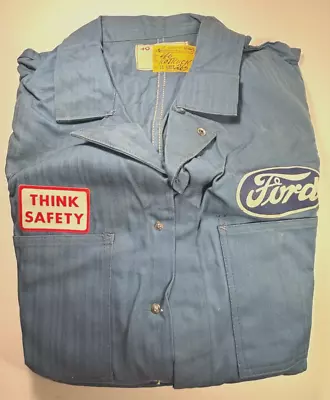 Vintage Ford Mechanic Work Blue Coveralls Jumpsuit • $9.89