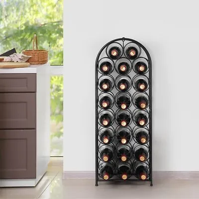 23 Bottles Arched Freestanding Floor Metal Wine Rack Wine Bottle Holders Stand • $33.99