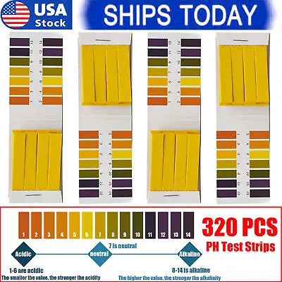 320x 1-14 PH Indicator Test Strips  Laboratory Paper Litmus Tester Urine Saliva • $10.99