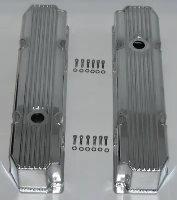 Finned Fabricated Aluminum Valve Covers For Big Block Chrysler Mopar 383 426 440 • $124.95