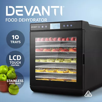 Devanti Food Dehydrator Stainless Steel Beef Jerky Dehydrators Fruit Dryer Maker • $205.95