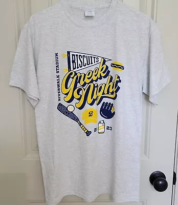 Montgomery Biscuits Baseball MiLB Greek Night T-shirt Giveaway Aug 2023 Size M • $19.99