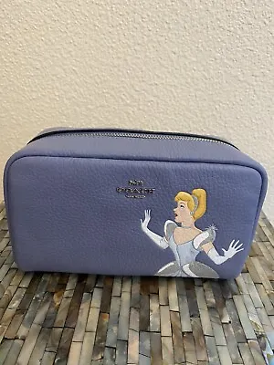 Disney X Coach Small Boxy Cosmetic Case With Cinderella Sv/Periwinkle Multi • $109