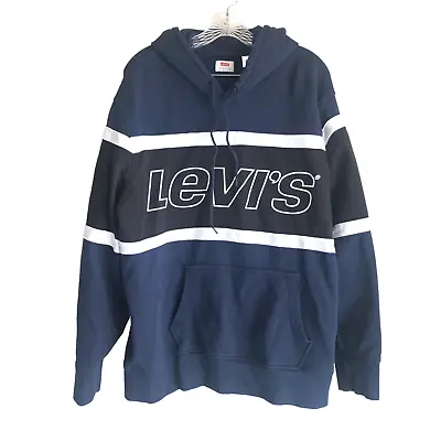 Levi's Men's Hoodie Size XXL Blue Big Spell Out Logo 100% Cotton Pullover Active • $37.15