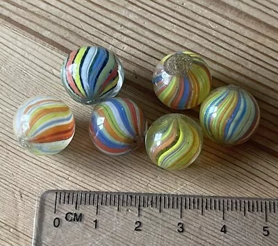 Group Of 6 Small Antique Glass Marbles • $5.18