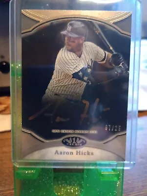 2020 Topps Tier One Autograph Aaron Hicks New York Yankees 07/25 • $15