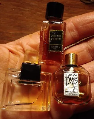 Set 3 Vtg Tiny Perfume Bottles W/ Parfum Paris Espana Micro Fragrance Mini Scent • $8