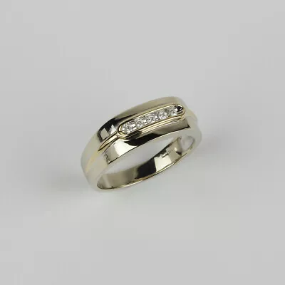 Mens 14k White Gold & Channel-Set Diamond Band Ring Size 12.5 • $499