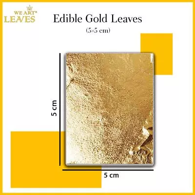 Edible Gold Leaf 5.5cm X 5.5cm 24K Carat Cake Bake Decor UK Best Stock. • £2.23