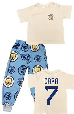 Manchester City Pyjamas Football Pjs Sleepwear Can Be Personalised • £12.95