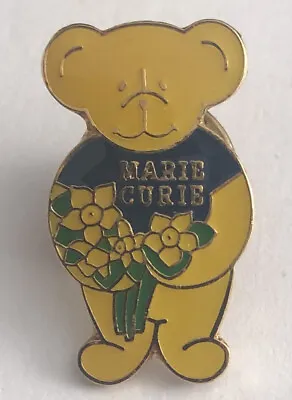 Marie Curie Daffodils Bear Lapel Pin Badge • £3