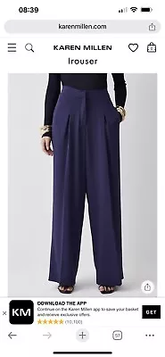 Ladies Tailored Wide Leg Trousers  - Size 12 - Karen Millen • £40