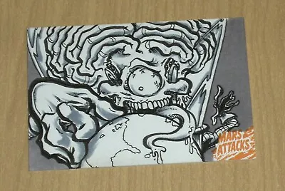 2021 Topps Mars Attacks Uprising HORIZONTAL Sketch Card 1/1 ORANGE Logo GRIMM B • $39.99