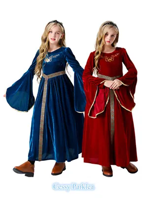 X-D3-1 Girls Medieval Princess Renaissance Maiden Gown Book Week Costume • $49.95