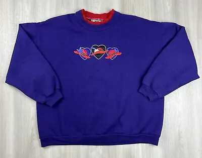 Vintage Morning Sun Top Stitch Embroidered Purple Crewneck Sweatshirt Small • $12.95