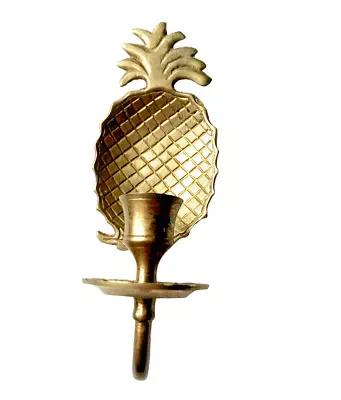 Vintage Brass Candle Holder Sconces Wall Mounted 8”  India Pineapple • $18.50