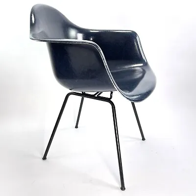 Old Charles Eames Modernica Los Angeles Armchair Seat Fiberglass Chair Indigo • £770.07