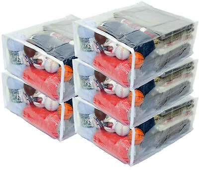 5-Pack Vinyl Zippered (Clear) Large Storage Bags (15” X 18” X 7”) 8.2 Gallon • $18.99