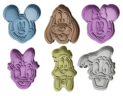 Disney Mickey Donald Duck Goofy Pluto Cookie Cutters + Insert - Approx. 8cm • $23.42