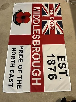 Middlesbrough FC The Boro Flag 5ft By 3ft - Boro  Flag Large Middlesbrough Flag • £13.99