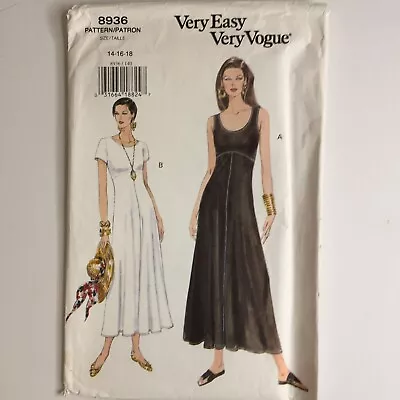 Vogue 8936 Ladies Fit Flare EASY Bodice Empire Dress Loose Fit New Uncut Pattern • £19.50