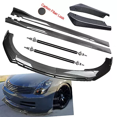 For Infiniti G35 Front Bumper Lip Rear Splitter Spoiler Carbon Fiber Side Skirt • $149.99