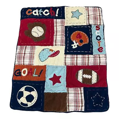 Nojo My Little Allstar Crib Bedding Football Baseball Soccer Sports Baby Blanket • $9.99