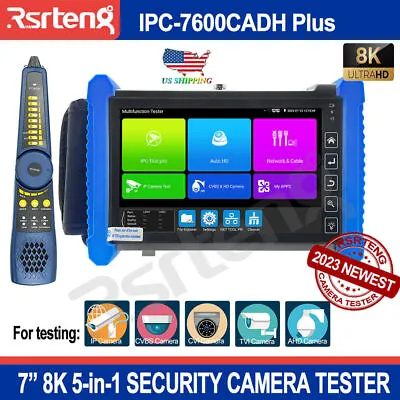 Rsrteng IPC-7600CADH Plus 7  IP CCTV Camera Tester HD CVI TVI AHD VGA HDMI USA • $369