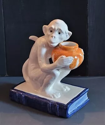 Vintage MCM Italian AB Italy Porcelain Pottery Ceramic Capuchin Monkey 10  • $225