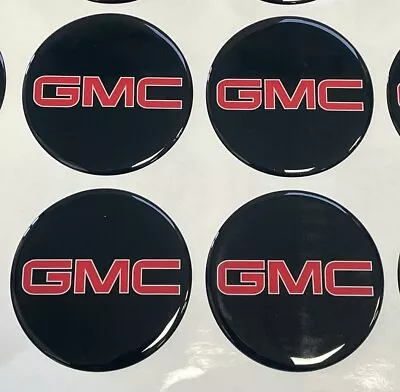 4 Wheel Center Cap Logo Dome Decal Emblem Black 3.5  88mm RED GMC 1500 2500 3500 • $19.99