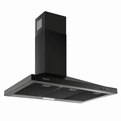 450CFM 36 Inch Wall Mount Range Hood Black Painted Convertible Vent LED 3Speed • $159.99