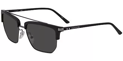 Calvin Klein Men's Matte Black Geometric Brow-Line Sunglasses - CK19301S-001 • $22.99