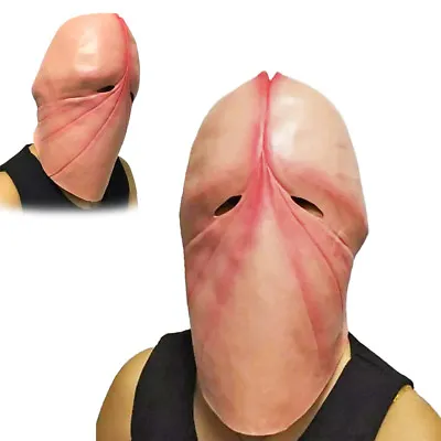 $14.99 • Buy Latex Penis Dick Willy Head Costume Full Mask Bucks Hens Prank Joking Halloween