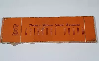 Drueke's Natural Finish Hardwood Cribbage Board Game Model 2050  Vintage • $25