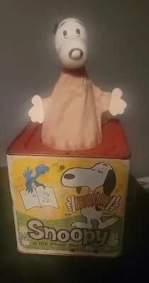 Vintage Mattel 1966 Snoopy In The Music Box-Peanuts Jack In The Box • $20
