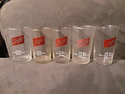 Lot Of 5 Vintage Schlitz Beer Glass Tavern Advertising Man Cave Bar Decor • $35