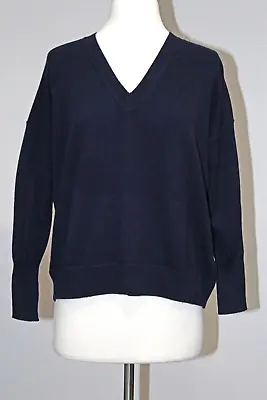 J CREW Navy Blue 100% Cashmere V-Neck Pocket Sweater Sz XXS • $49.99