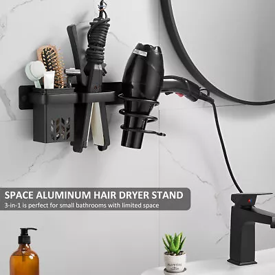 Hair Dryer Holder With Drainage Storage Cup Wall Mounted Hair Rustproof BiAun • $26.09