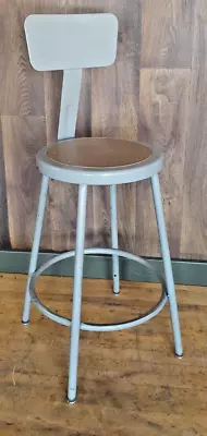 One Vintage Industrial Factory Stools With Adjustable / Removable Back • $90