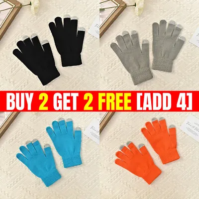 ADULTS Magic Gloves Stretch Winter Mens Black Ladies Womens One Size Warm Soft • £1.99